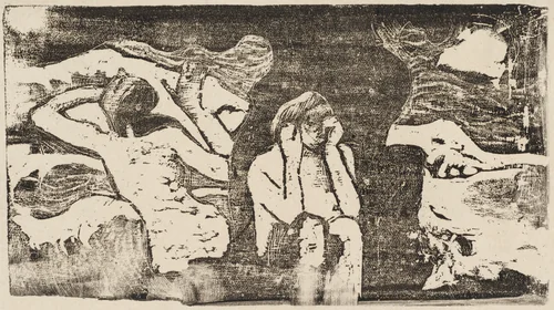 At the Black Rocks (Aux roches noires) by Paul Gauguin, print, 1895