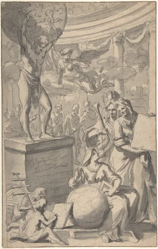 Design for a Frontispiece of a Title Page by Gerard de Lairesse, drawing, 1655-1711