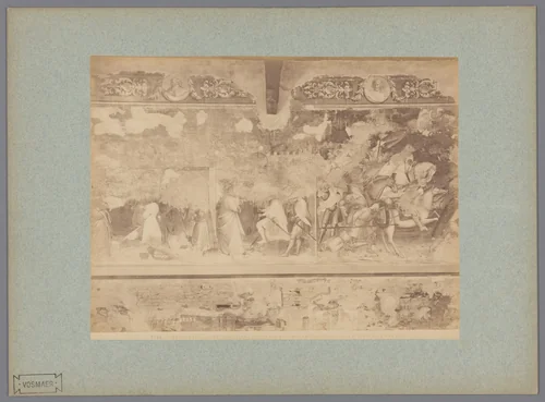 Fotoreproductie van het fresco De presentatie van Sint Ephysius aan keizer Diocletianus naar Spinello Aretino in het Camposanto te Pisa, Italië by Fratelli Alinari, photograph, 1857-1900