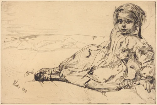 Bibi Valentin by James McNeill Whistler, print, 1859