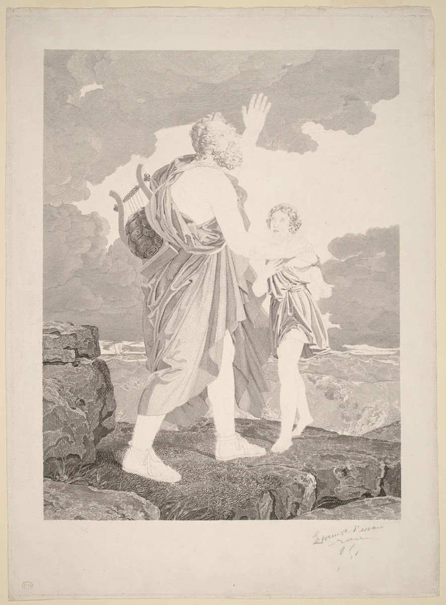 Blind Homer by François Gerard, print, 1816
