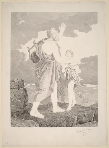 Blind Homer by François Gerard, print, 1816