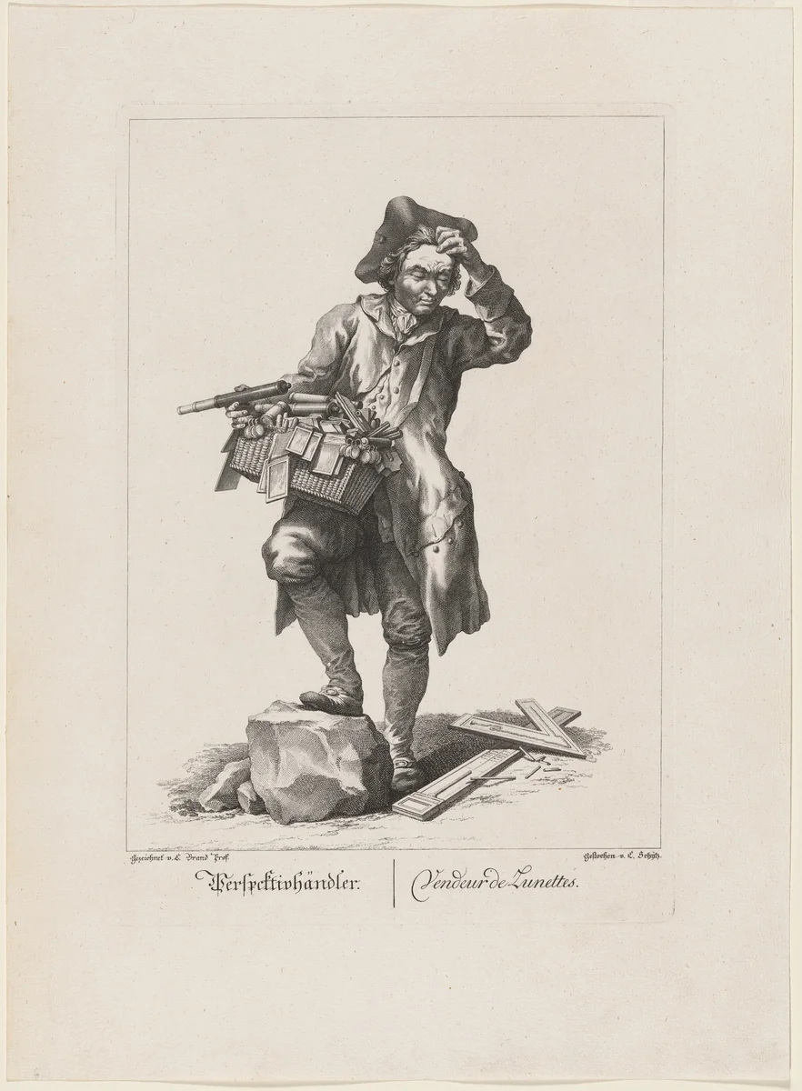 Perspektivhändler (Telescope Seller) by Carl Schütz
Johann Christian Brand, print, 1775