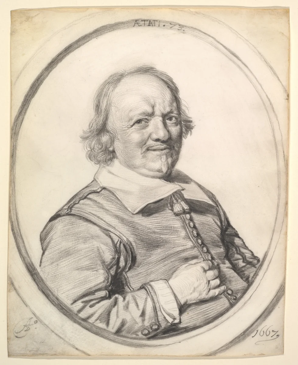 Portrait of a Gentleman Aged 73 by anonymous, drawing, 1667