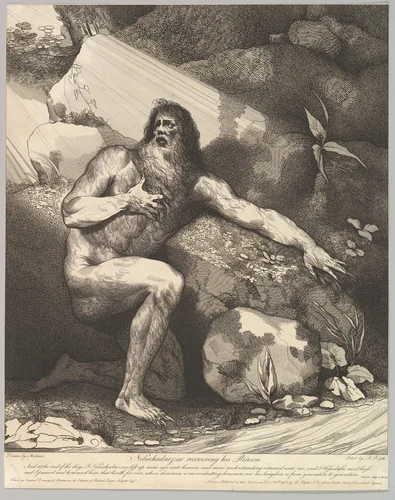 Nebuchadnezzar Recovering His Reason by John Hamilton Mortimer, print, 1782