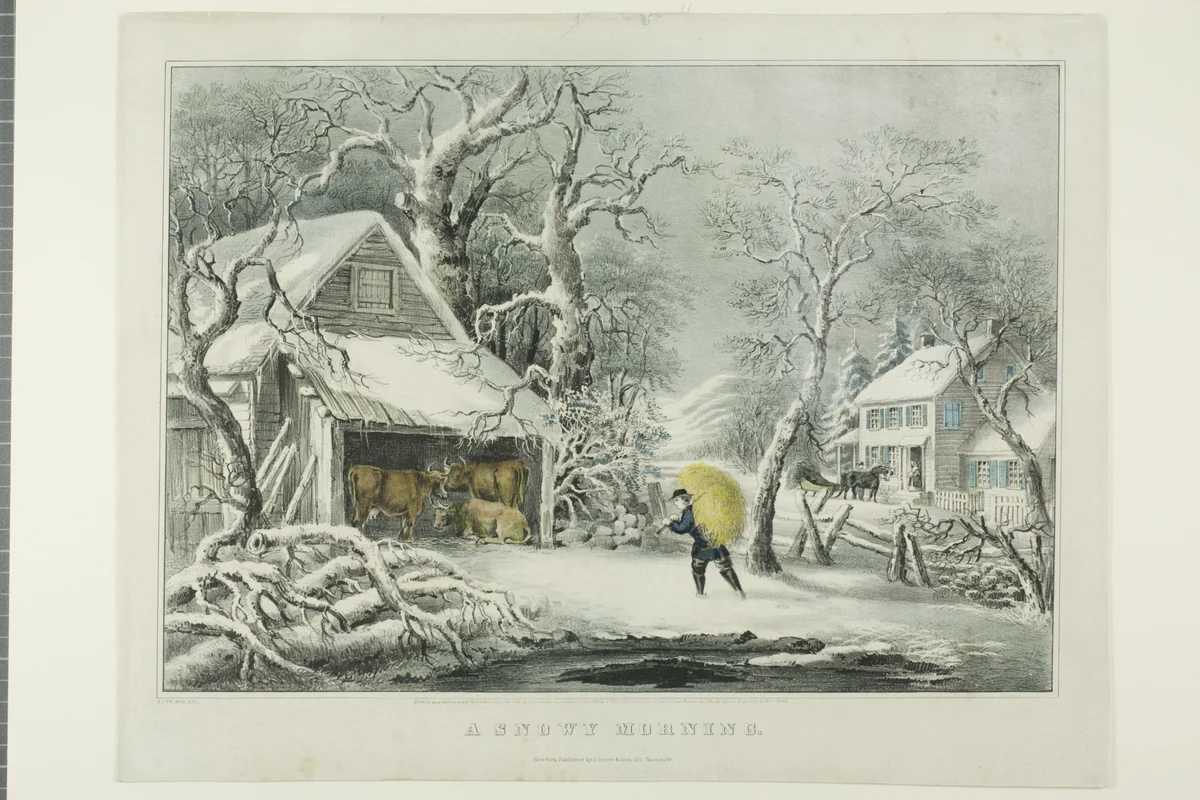 A Snowy Morning by Fanny F. Palmer, print, 1864