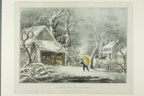 A Snowy Morning by Fanny F. Palmer, print, 1864