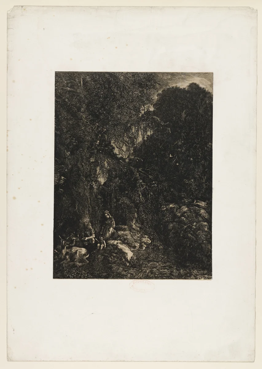The Holy Family by Rodolphe Bresdin, print, 1868