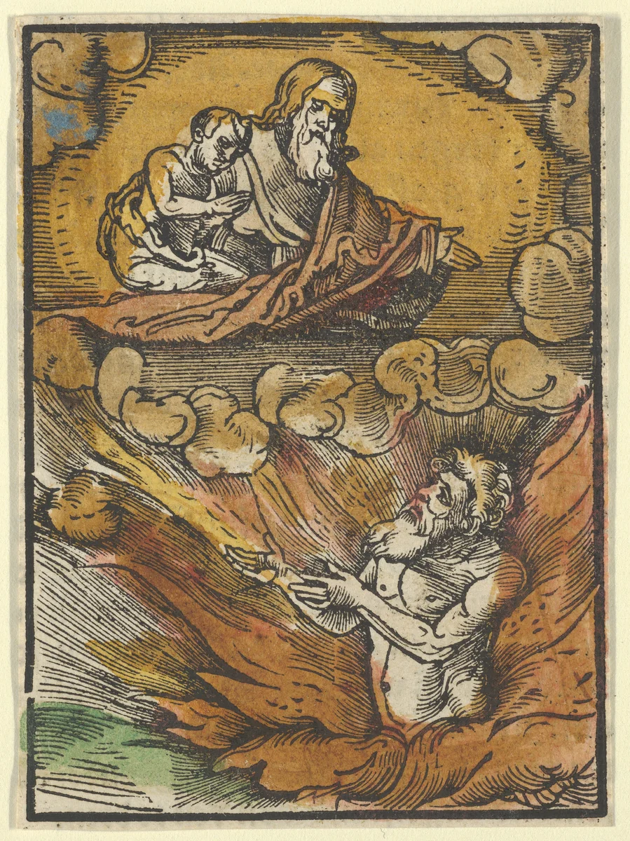 The Rich Man in Hell and the Poor Lazarus in Abraham's Lap, from Das Plenarium by Hans Schäufelein, print, 1517