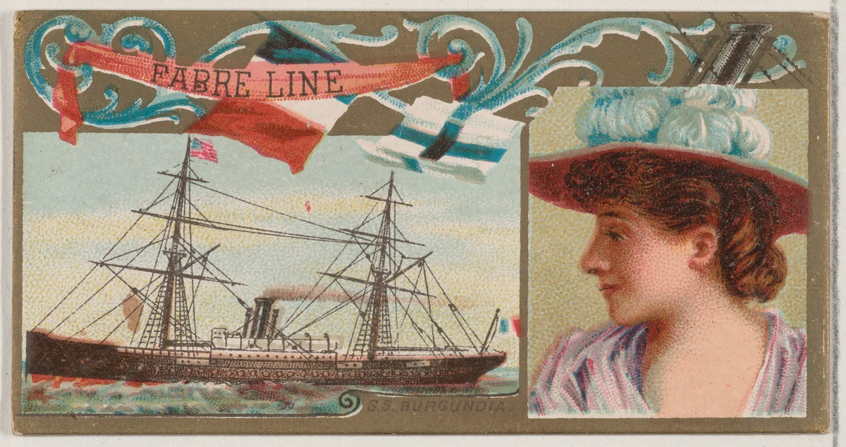 Steamship Burgundia, Fabre Line, from the Ocean and River Steamers series (N83) for Duke brand cigarettes by W. Duke, Sons & Co., print, 1887