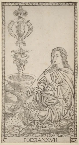 Poesia (Poetry) by Master of the S-Series Tarocchi, print, 1470