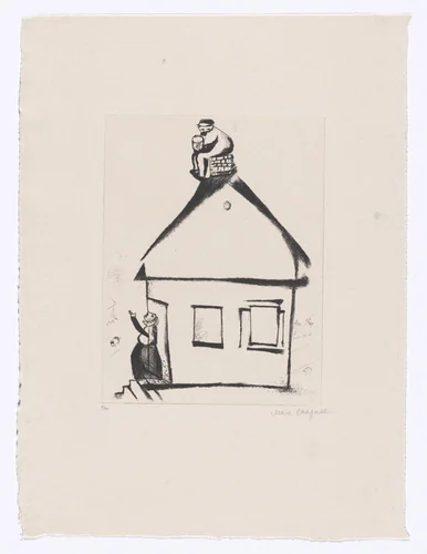 Grandfather's House (Haus des Grossvaters) from My Life ((Mein Leben) by Marc Chagall, illustrated book, 1922