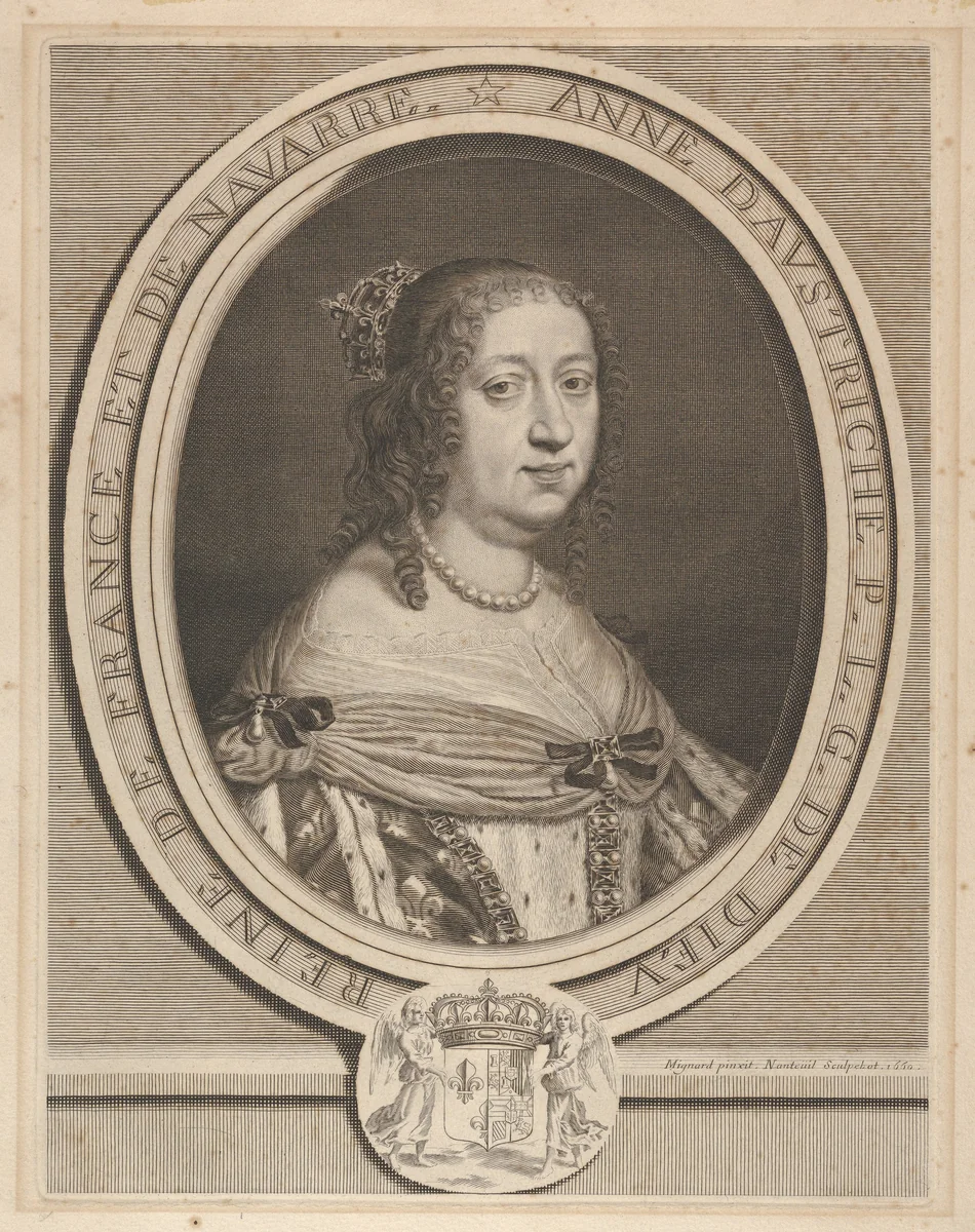 Anne of Austria by Robert Nanteuil, print, 1660