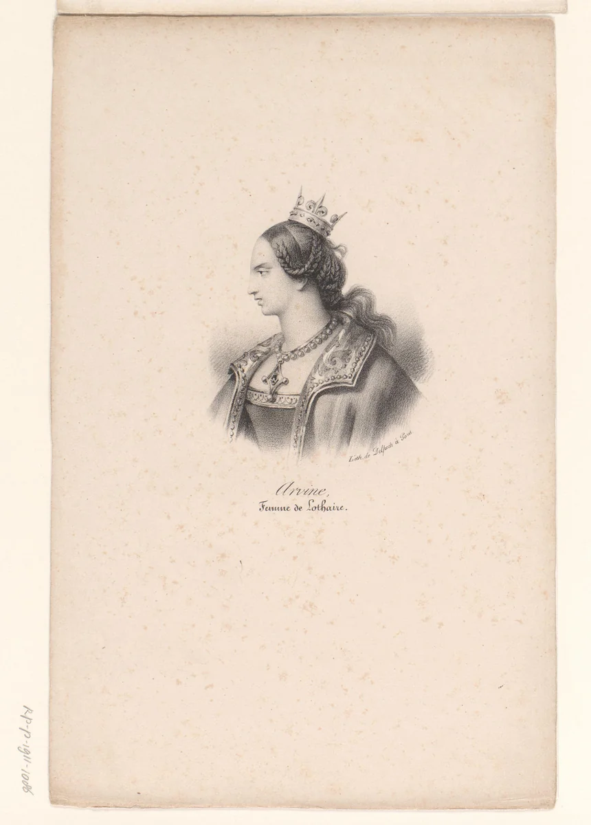 Portret van Emma van Italië by anonymous, print, 1818-1842