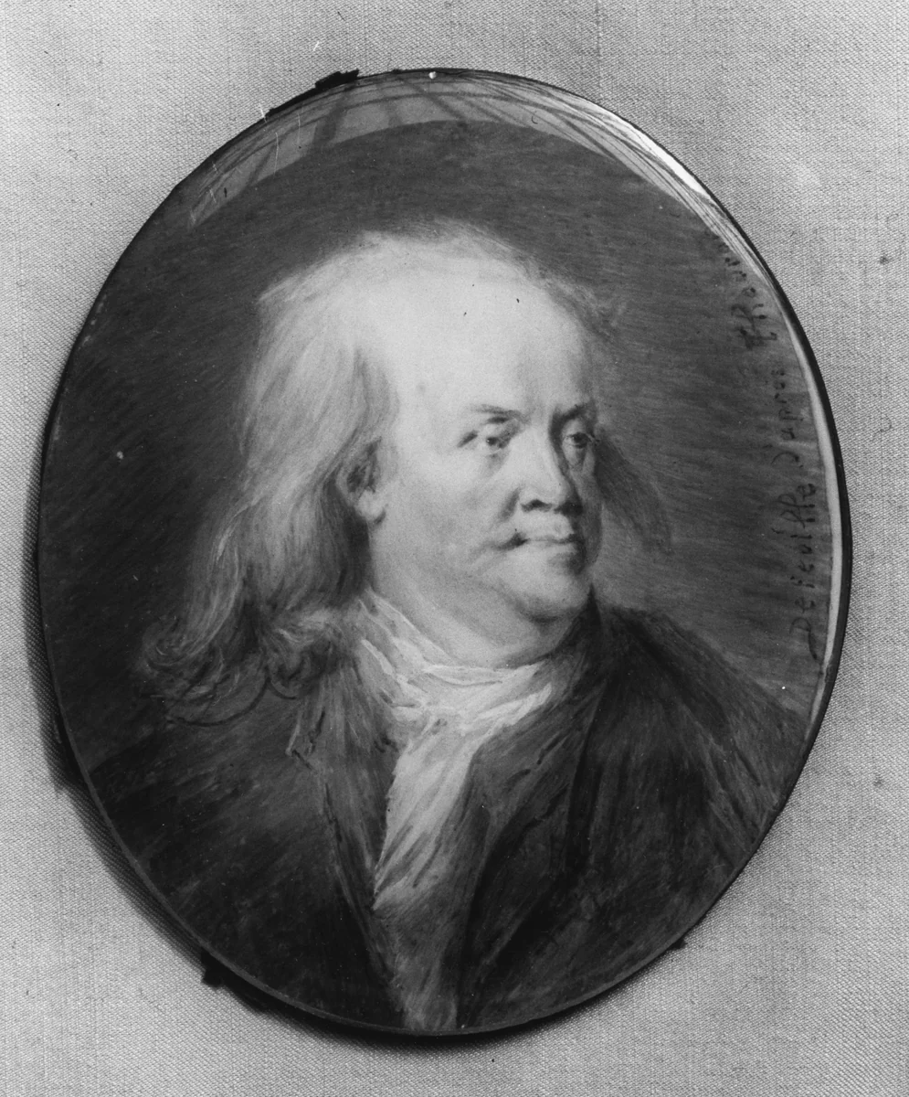 Plaque Portrait of Benjamin Franklin by Louis Benjamin Huber Defeuille, artwork, 1800-1883
