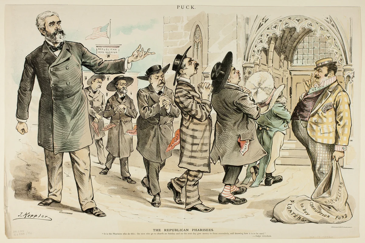 The Republican Pharisees, from Puck by Joseph Keppler, print, 1858-1894
