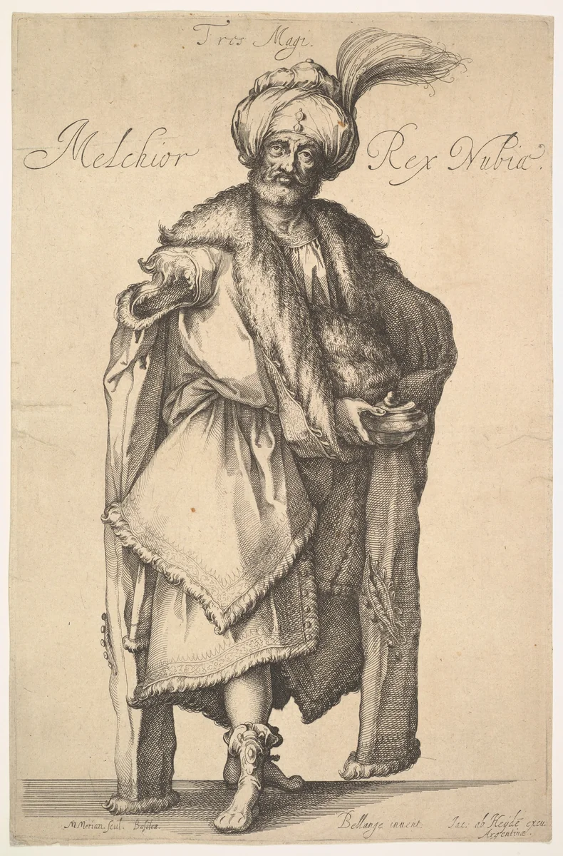 Melchior, after "Three Magi" series by Jacques Bellange by Matthäus Merian, print, 1610-1650