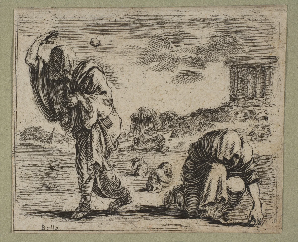 Deucalion et Pyrrha by Stefano della Bella, print, 1644