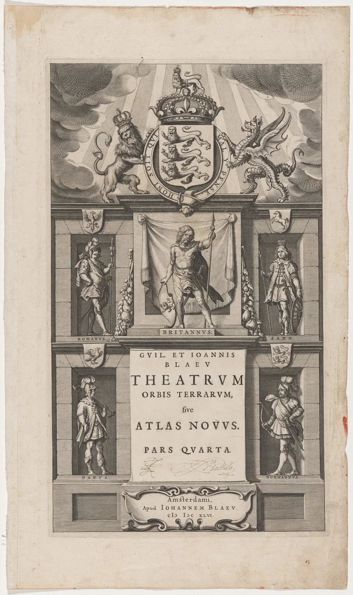 Title Page to Atlas Novus by William and JohnBlaev by Unknown 19th Century, print, 1646