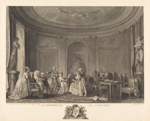 L'assemblee au concert by Francois-Nicolas-Barthelemy Dequevauviller
Nicolas Lavreince, print, 1784