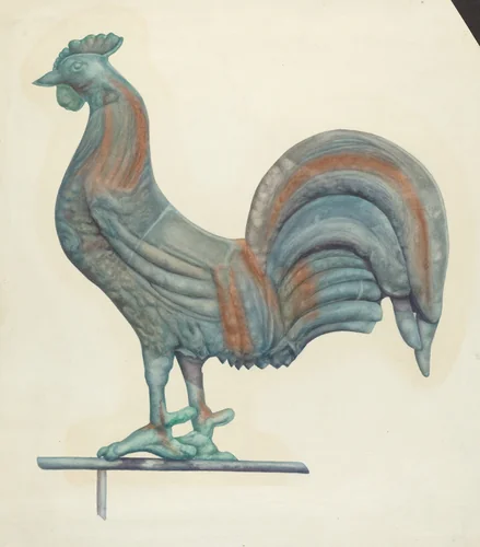 Copper Cock Weather Vane by Harriette Gale, index of american design, 1935-1942