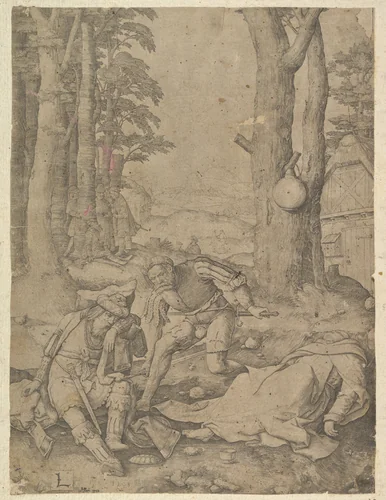 Mohammed and the Monk Sergius by Lucas van Leyden, print, 1508