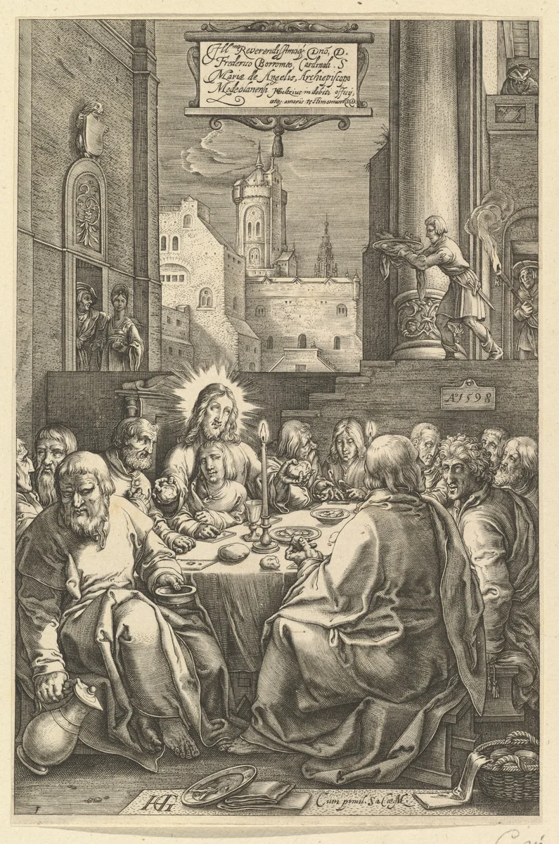 The Last Supper, from "The Passion of Christ" by anonymous, print, 1598-1617