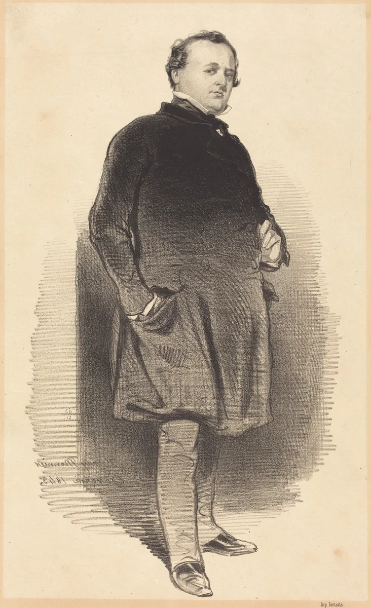 Henry Monnier by Paul Gavarni, print, 1843