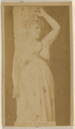 Lillian Russell, from the Actors and Actresses series (N45, Type 8) for Virginia Brights Cigarettes by Allen & Ginter, photograph, 1885-1891