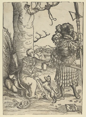 David and Abigail by Lucas Cranach, print, 1509