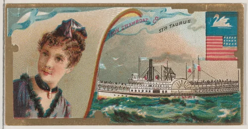 Steamship Taurus, Iron Steamboat Company, from the Ocean and River Steamers series (N83) for Duke brand cigarettes by W. Duke, Sons & Co., print, 1887