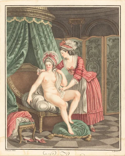Le Bain by Louis-Marin Bonnet; Nicolas-René Jollain, print, 1736-1793