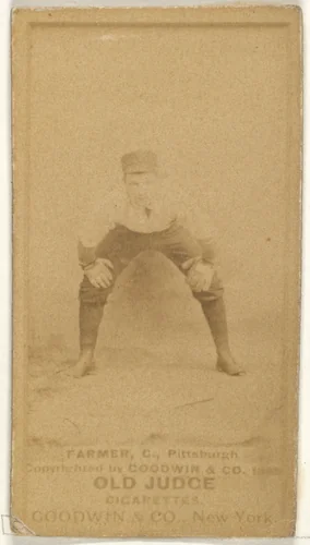 Bill Farmer, Catcher, Pittsburgh, from the Old Judge series (N172) for Old Judge Cigarettes by Goodwin & Company, photograph, 1887-1890