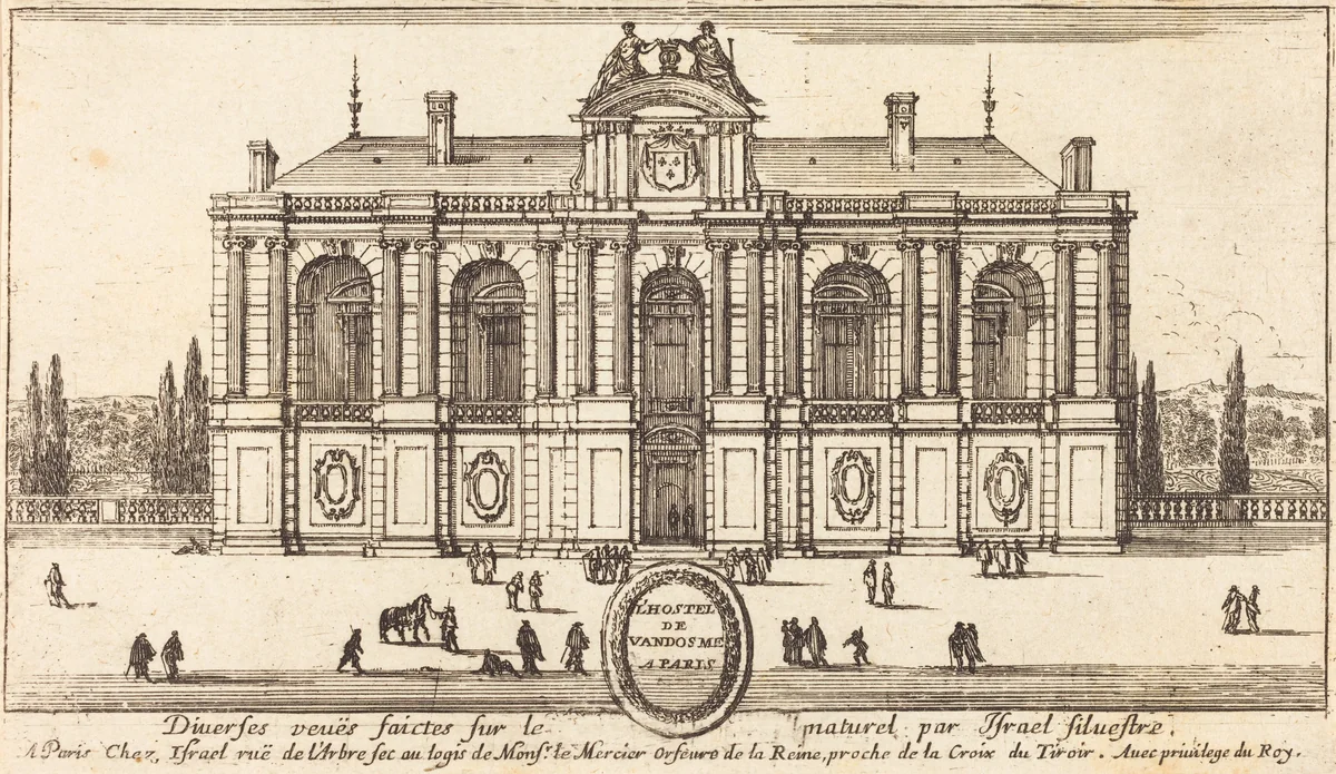 L'Hostel de Vandosme a Paris by Israël Silvestre, print, 1652
