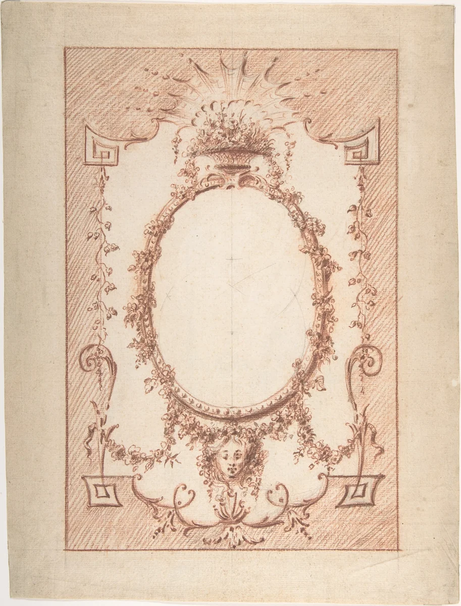 Design for Upright Decorative Panel by anonymous, drawing, 1700-1799