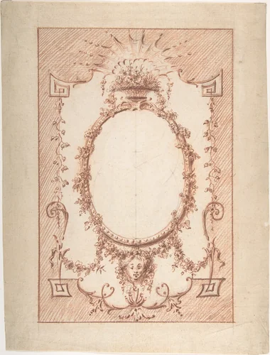 Design for Upright Decorative Panel by anonymous, drawing, 1700-1799