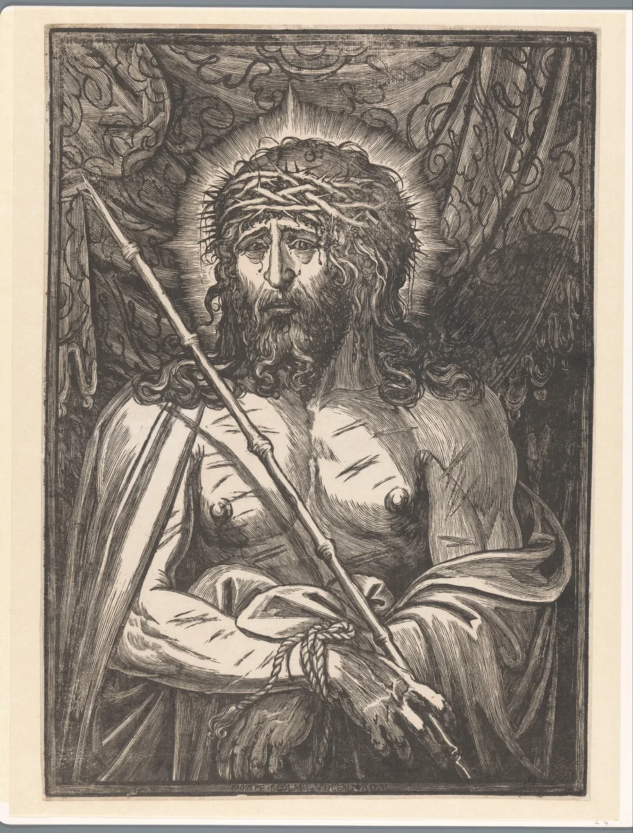 Christus als Man van Smarten by Unknown, print, 1550-1600