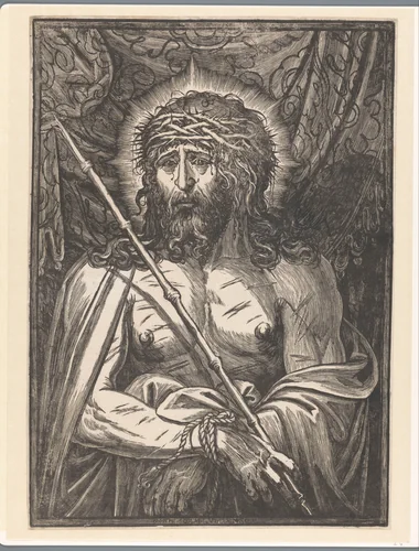 Christus als Man van Smarten by Unknown, print, 1550-1600