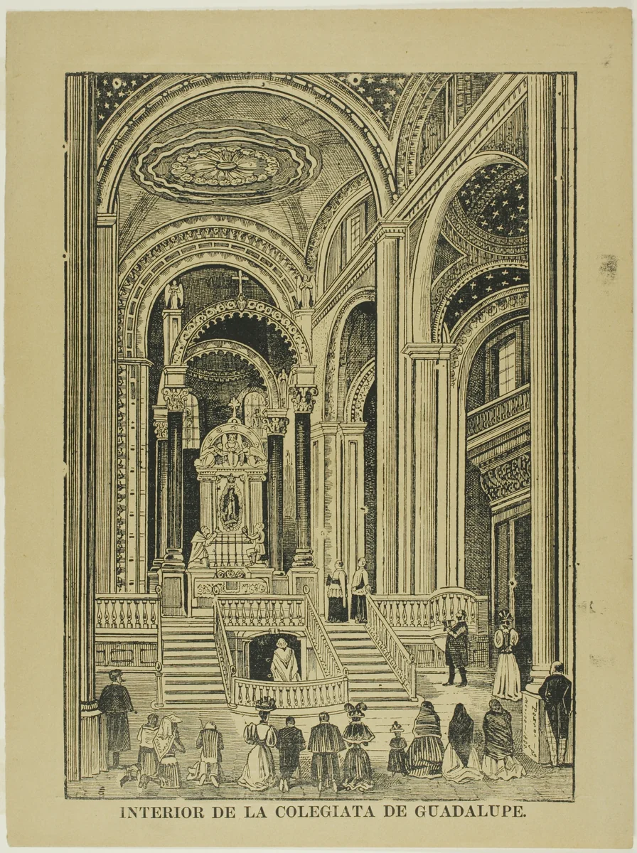 Interior of the Collegiate Church of Guadalupe by José Guadalupe Posada, print, 1898