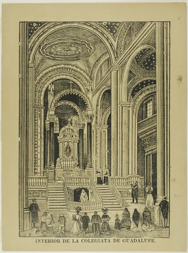 Interior of the Collegiate Church of Guadalupe by José Guadalupe Posada, print, 1898
