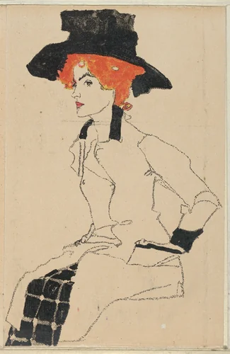 Portrait of a Woman by Egon Schiele, print, 1910