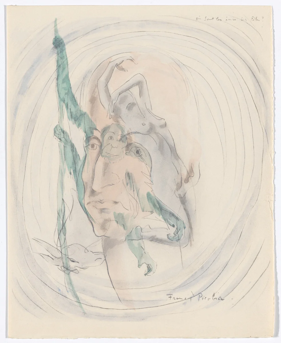 Duplicate of Où sont les âmes des bêtes? (Where are the Souls of Animals?) from Le Peseur d'âmes (The Weigher of Souls) by Francis Picabia, illustrated book, 1931