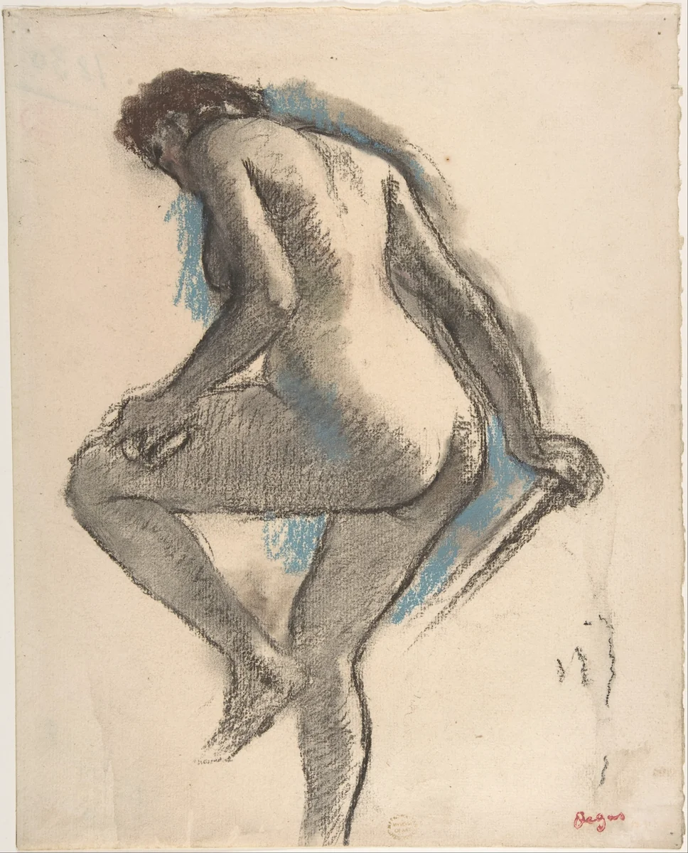 Bather Sponging Her Knee by Edgar Degas, drawing, 1878-1889