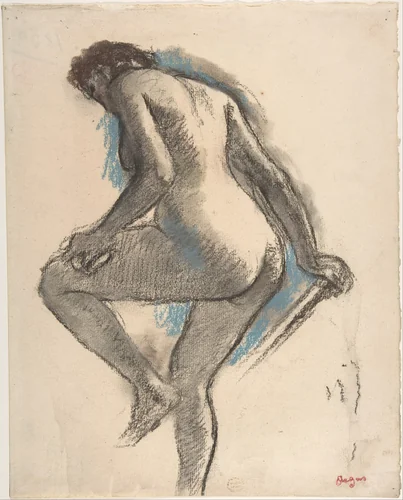 Bather Sponging Her Knee by Edgar Degas, drawing, 1878-1889