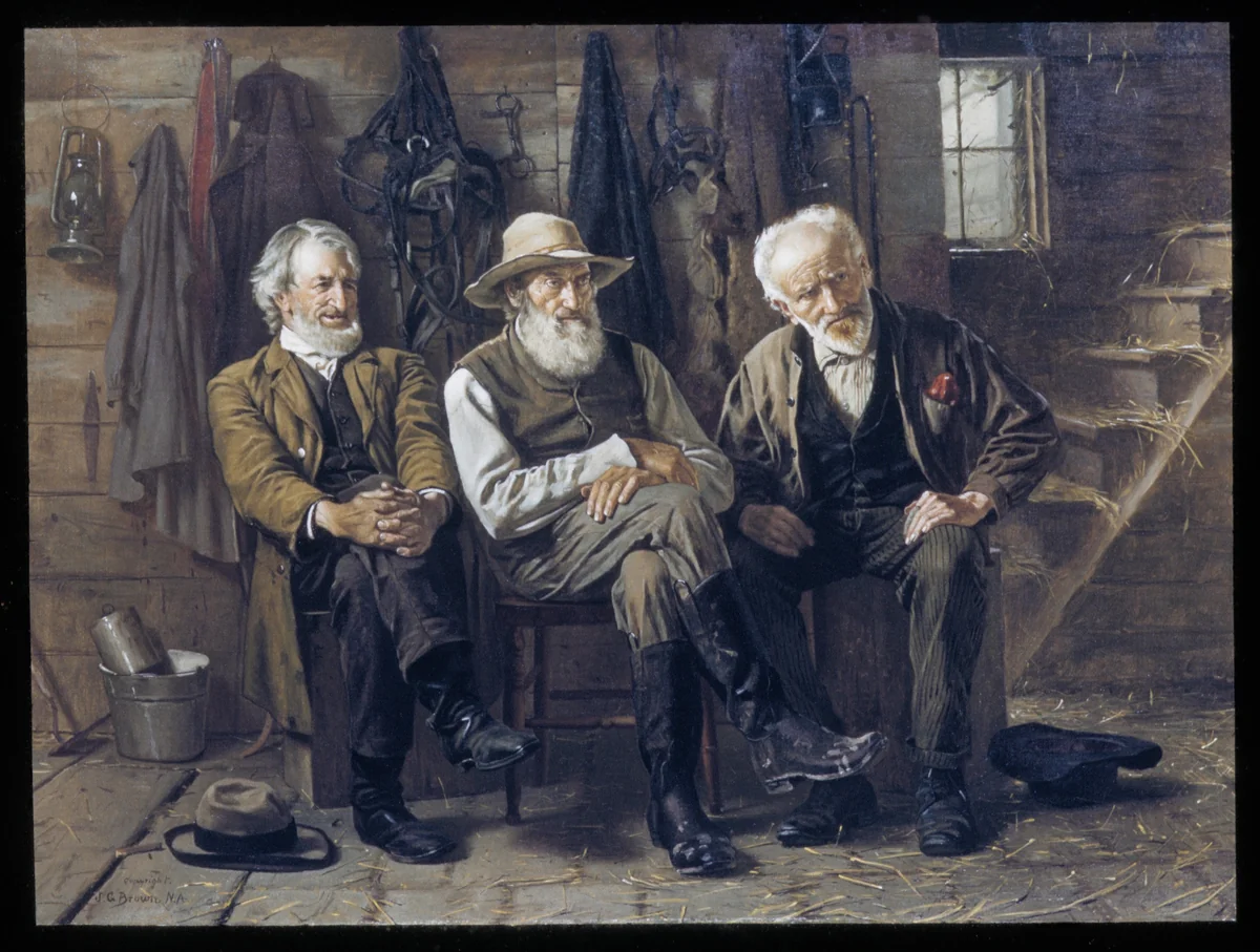 To Decide the Question by John George Brown, artwork, 1897