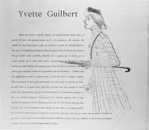 Yvette Guilbert by Henri de Toulouse-Lautrec, print, 1894