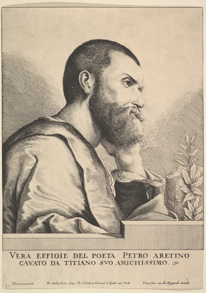 Pietro Aretino by Wenceslaus Hollar, print, 1649