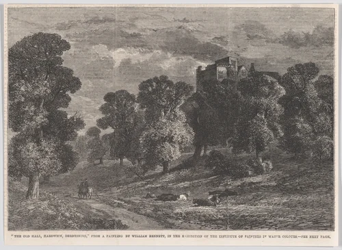 The Old Hall, Hardwick, Derbyshire, from "Illustrated London News" by William Bennett, print, 1863