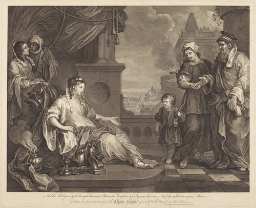 Moses Brought to Pharaoh's Daughter by William Hogarth, print, 1752