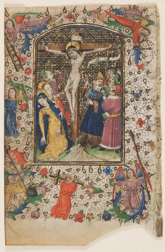 Leaf from a Book of Hours: The Crucifixion by Master of Guillebert de Mets, manuscript, 1430-1439